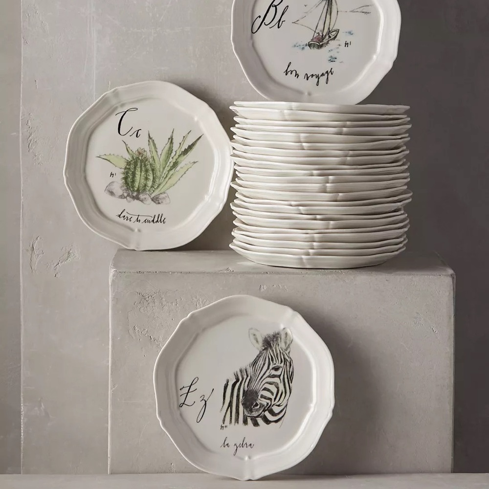 Anthro ~ Monogram d Canape Plate